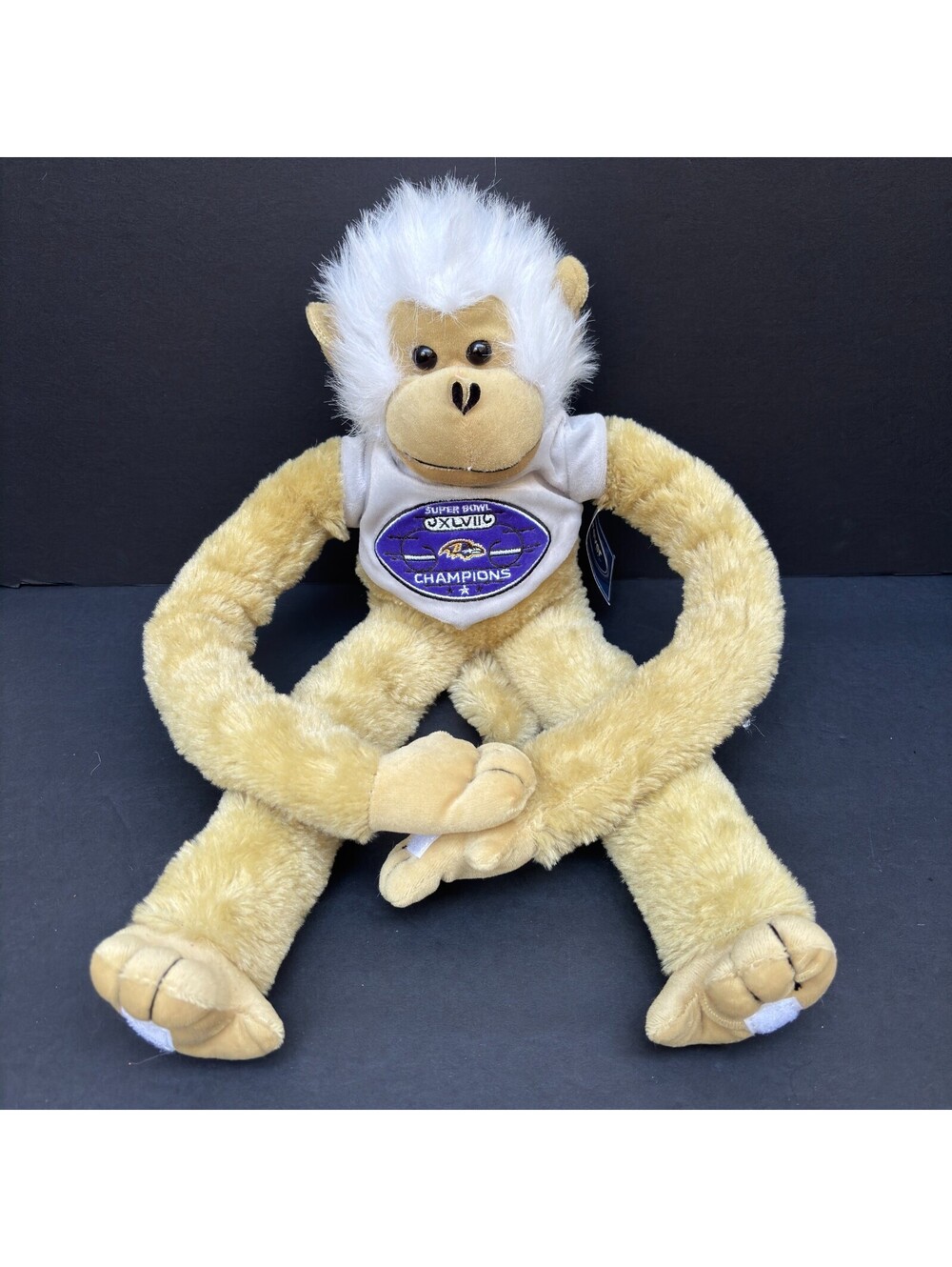 NFL 2012 Super Bowl XLVII Baltimore Ravens Monkey Stuffed Plush Animal Toy 19"